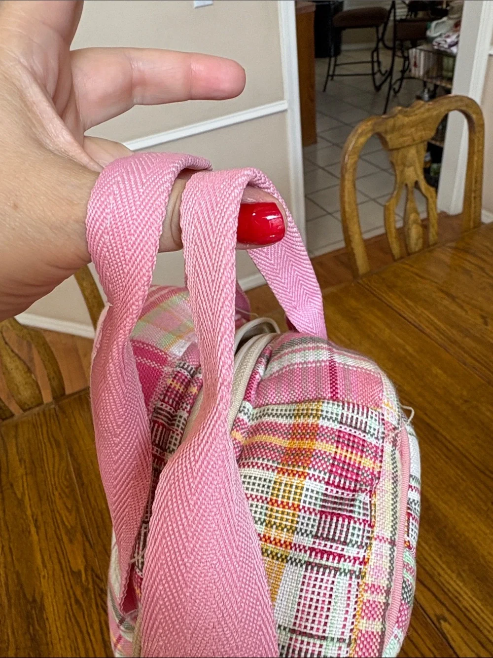 Vintage Equine couture Pink Plaid mackenzie boot Bag